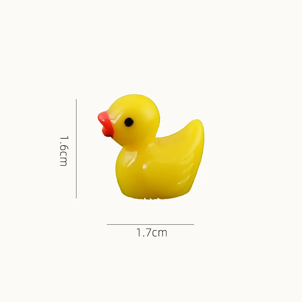 50pcs Mini Resin Ducks Flamingo Toys or Crafts Pink Yellow Duck Miniature Figures Decorations for Home Landscape Party Ornament