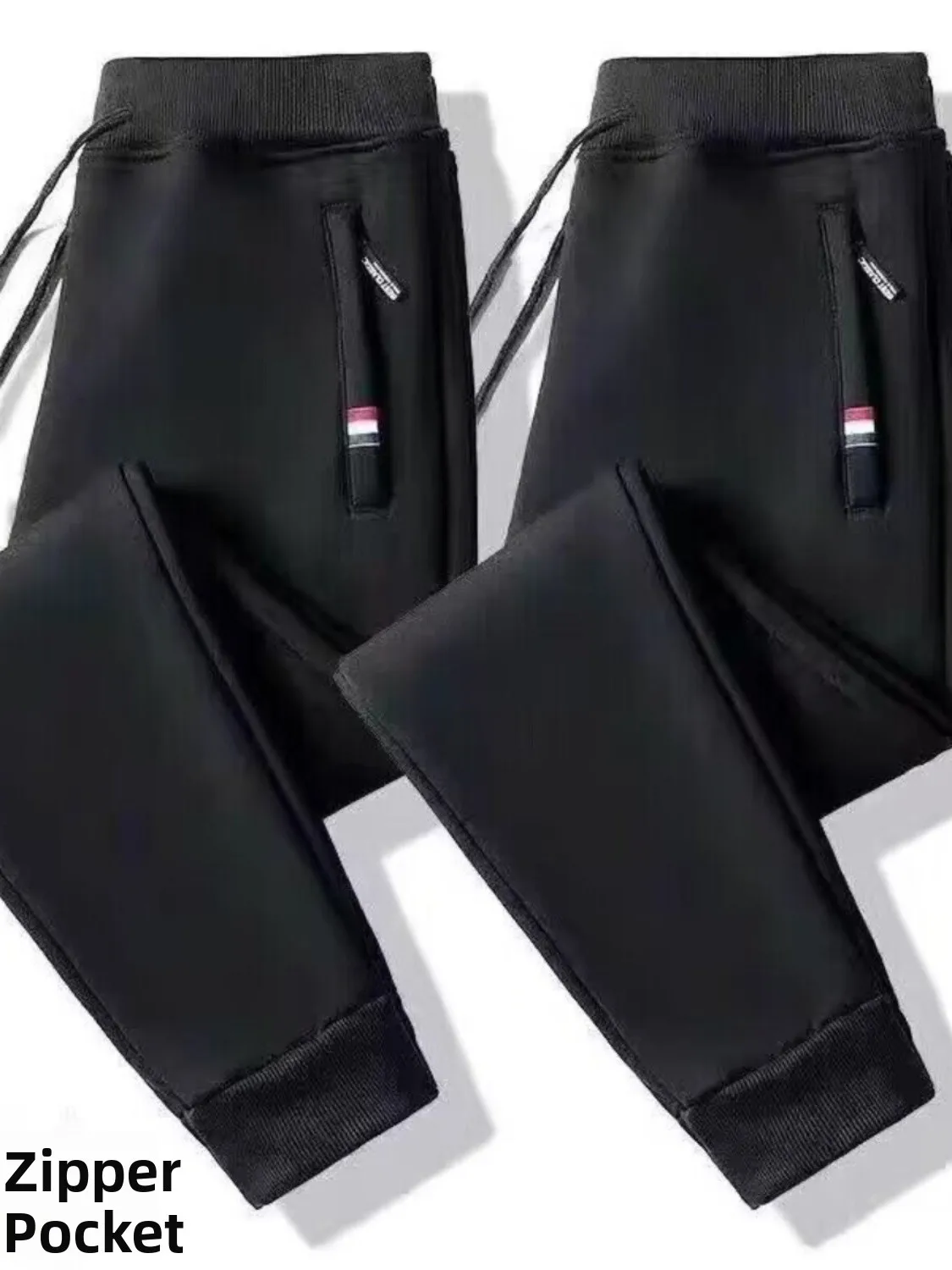 

Spring Autumn Men's Loose Fit Running Pants Thin Spor Casual Long Trousers Youth Faion Polyester Spandex Elastic Waist