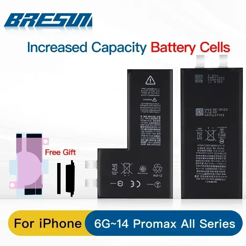 Rechargeable Battery Cell No Without Flex For iPhone 11 12 13 14 15 Pro Max Mini For X XS XR XSM Increase capacity Battery Cells