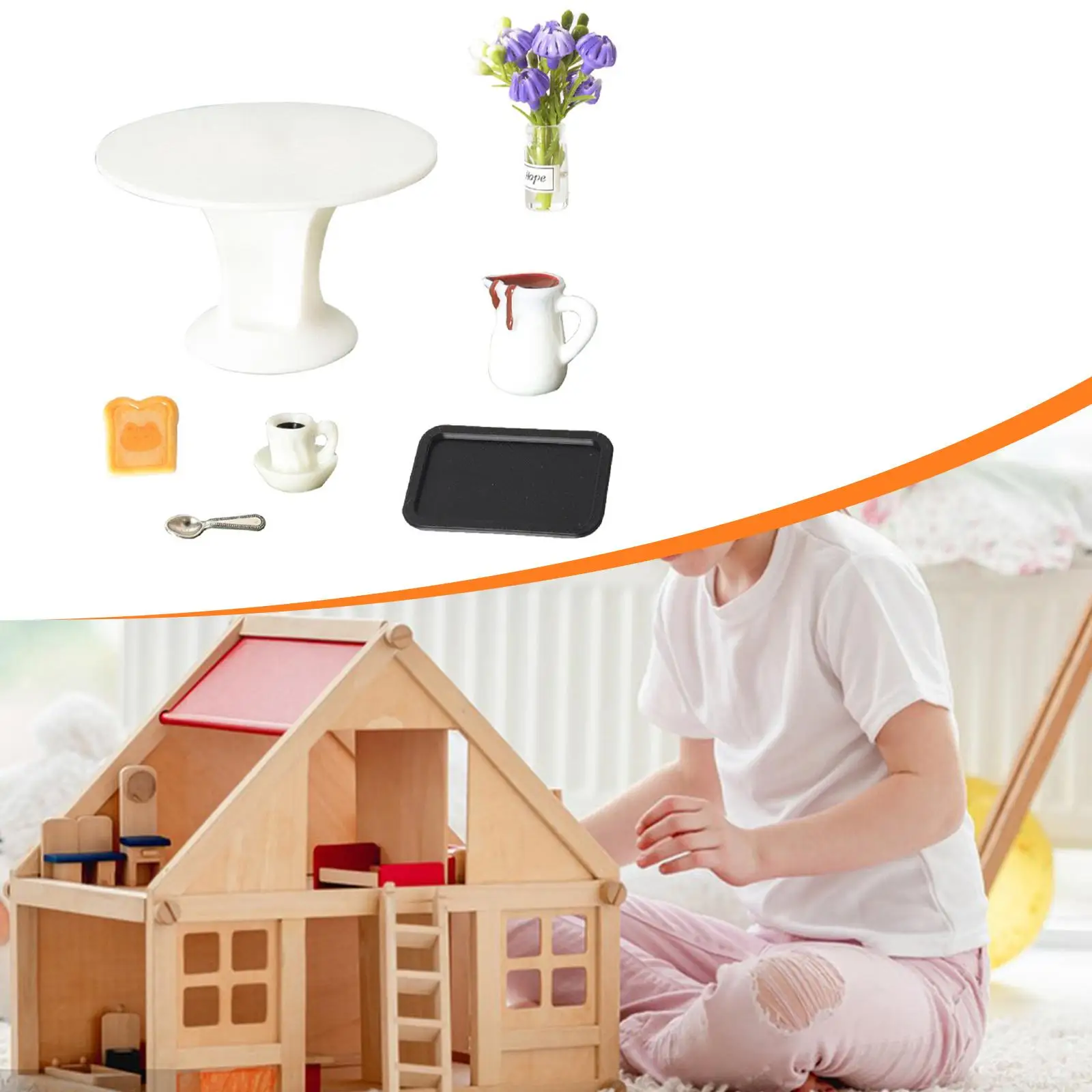 

Миниатюрный кукольный столик 1/12, модель хлеба, ролевые игры, игрушки, круглый стол