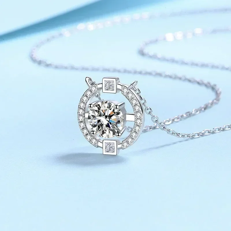 Elegant Design 1/2CT Moissanite Star Chart Pendants Chain, Platinum Pt950 Beating Heart Necklaces for Women Gift Fine Jewelry