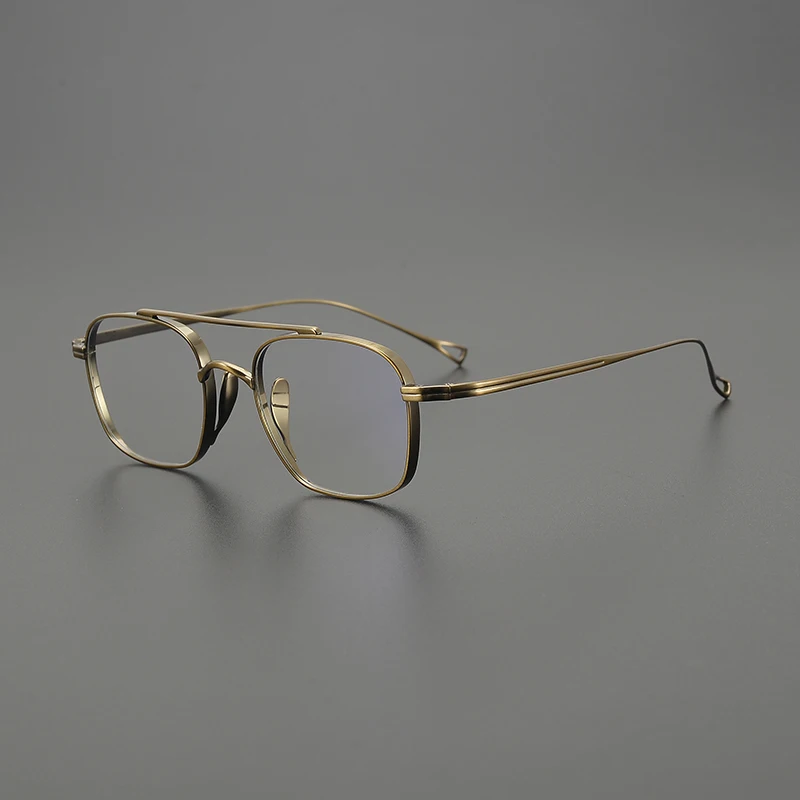 Vintage Pure Titanium Eyeglasses Frame Men Retro Pilot Designer Glasses Frame Women Japan Square Luxury Brand Small Face Eyewear