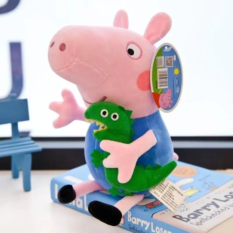 Śliczna świnka Peppa pluszowa zabawka Kawaii świnka George świnka tata świnka mumia lalka z kreskówek dekoracja pokoju dziecięcego rzuć poduszkę