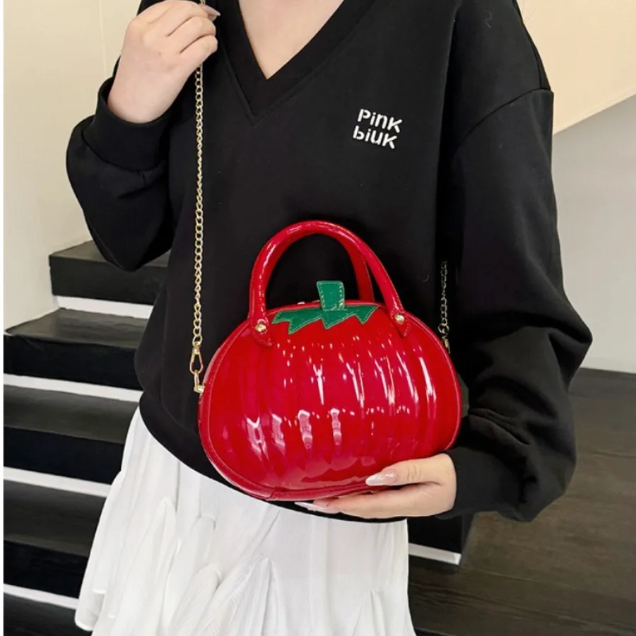 

European and American Halloween fashion fresh and sweet pumpkin bag niche personality hand-held single shoulder small round bag