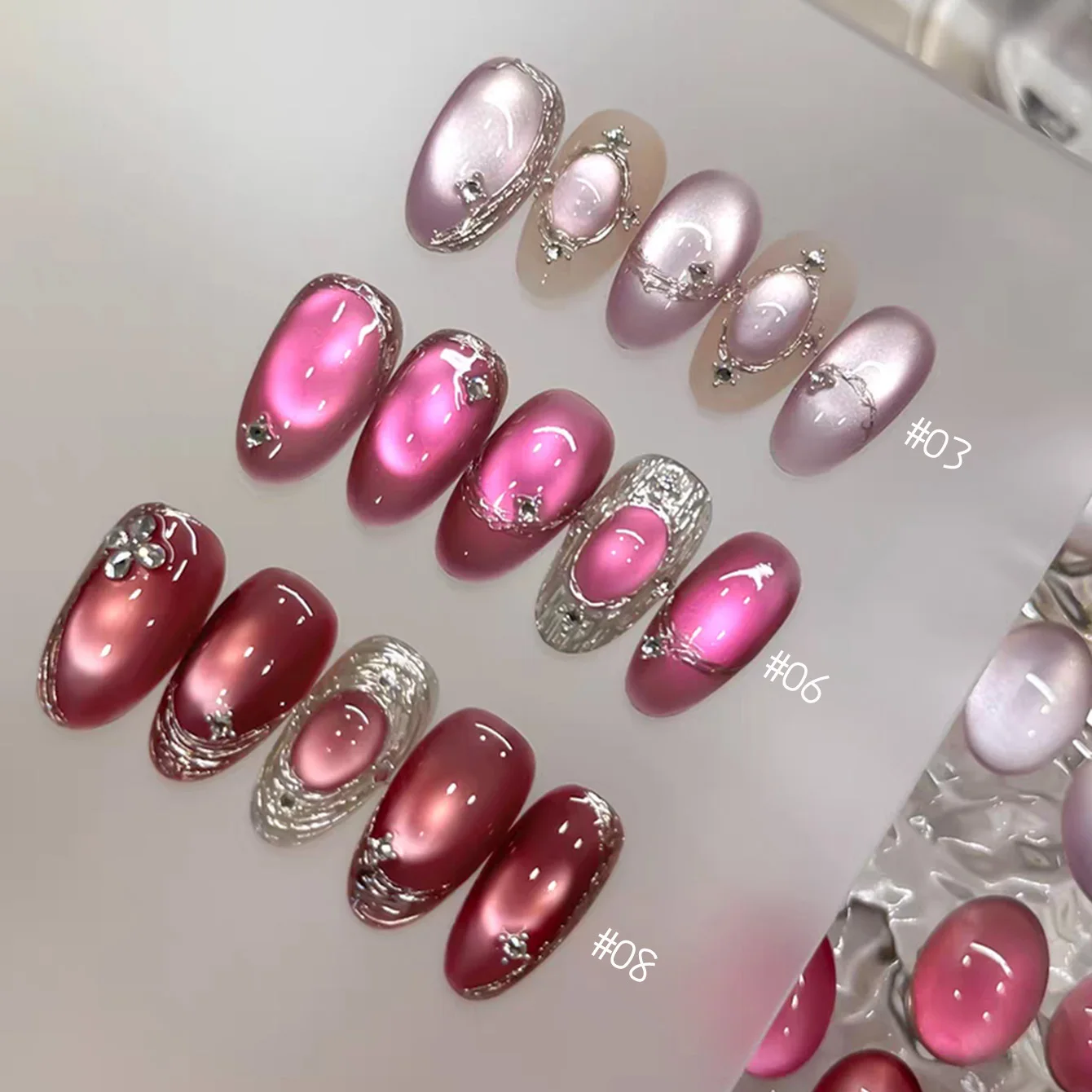 1pcs TC 2026 Summer Popular Ice Transparent Nude Pink Series Cat Eye Nail Art New Sweetheart Pink Cat Eye Gel Nail Polish