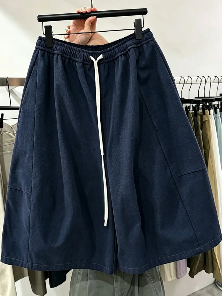 Slimming High Waist Corduroy Seven-Foot Casual Pants for Women Autumn Winter New Style Retro Wide Leg Pants Polyester Fiber