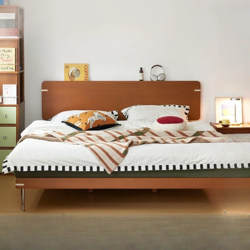 Master bedroom retro bedroom 1.8 meters double small apartment with flush edge bed