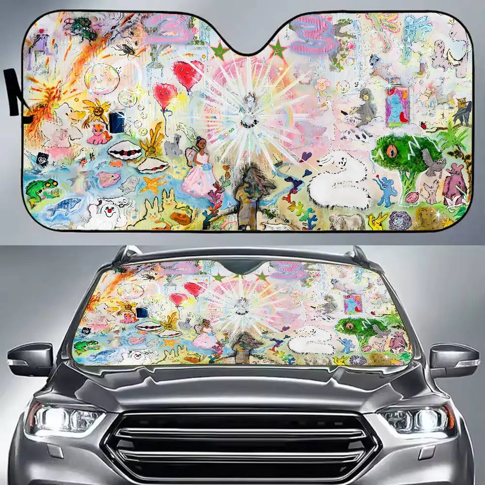 

Anime B-Bladee Album Wall Car SunShade Summer Windscreen Foldable UV Protection Heat Blocking windshield cover