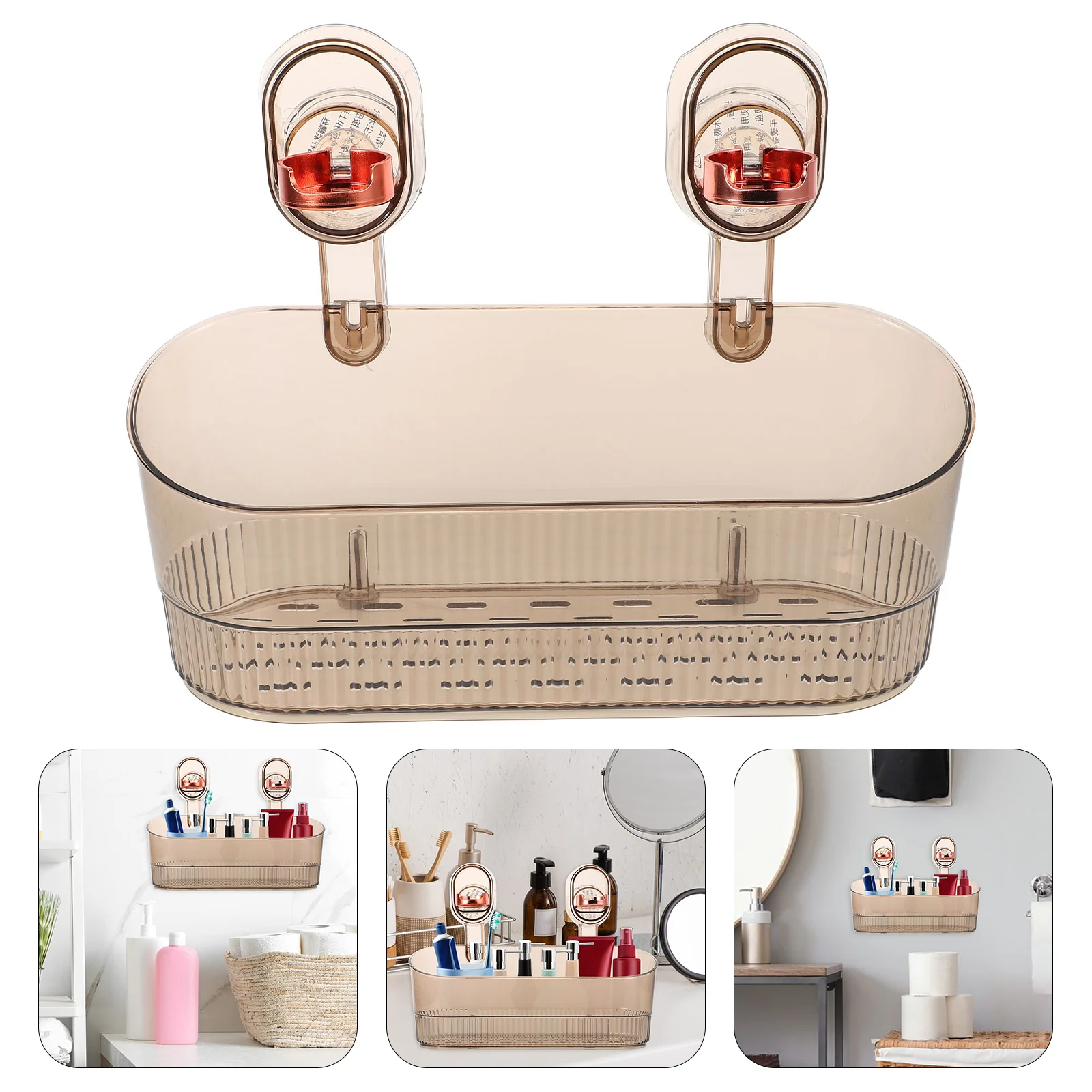 

Mini Container Suction Cup Rack Washbasin Stand Bathroom Organiser Storage Dish Towel Holder Shower Shelf Coffee