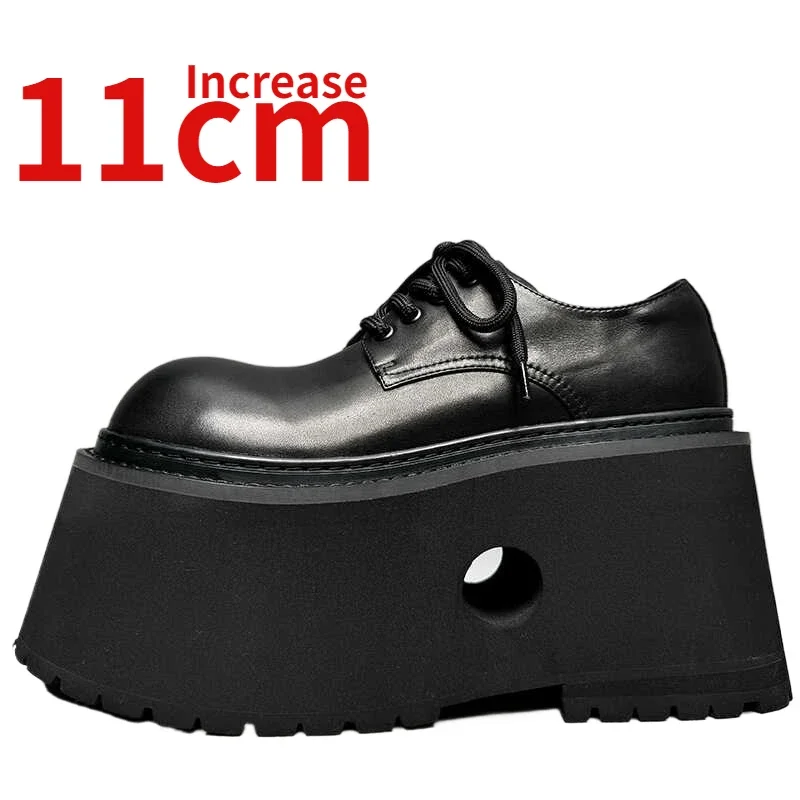 

Commuting Derby Shoes for Men's 11cm Increased Europe/American Genuine Leather Casual Comfortable Lightweight Thick Bottom Shoes