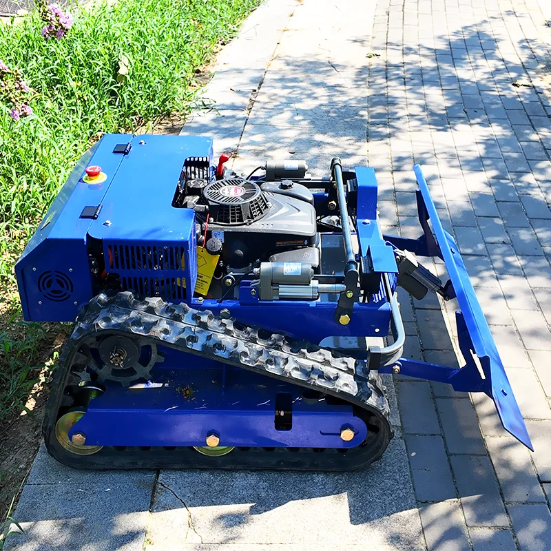 Krajalnica gęsia na gąsienicach zdalnie sterowana do ogrodu i rolnictwa, robot leśny, krajalnica z zerowym promieniem skrętu.