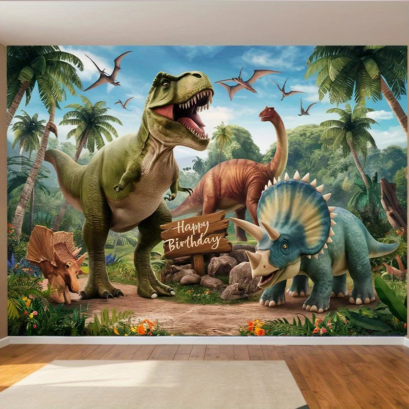 Dinosaur Themed Jungle Birthday Party Banner Suitable For Birthdays Holidays Parties With Multiple Sizes To Choose From