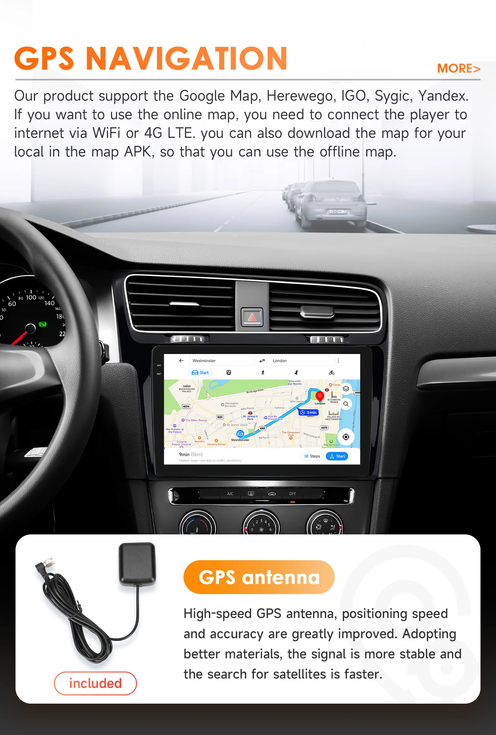 Android Auto Multimedia für Volkswagen Golf 7 2013–2017 Autoradio Stereo 4G Wireless Carplay WIFI GPS 8core von Snapdragon 6115 – Detail 32