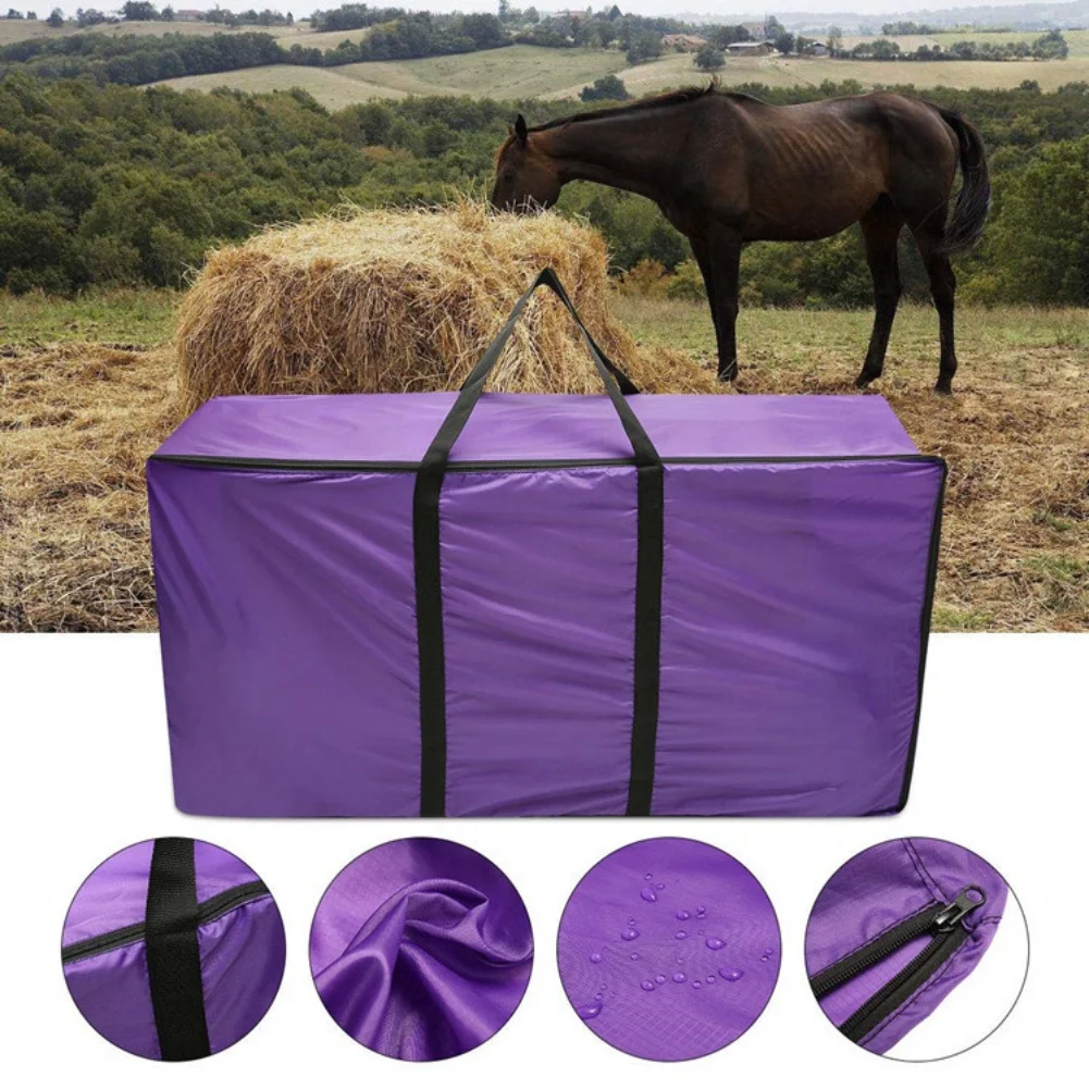 For Hay Storage Purple Hay Storage Bag Space-saving Storage Oxford Cloth Foldable Sturdy Shoulder Straps For Horses