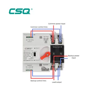 CSQ-Double Power Transfer Internation, 4P DIN Rail ATS for PV and inverter, three-phase switch switches, 400V, 63a, 100a 8 Main Sales Automatic Transfer Key - №5