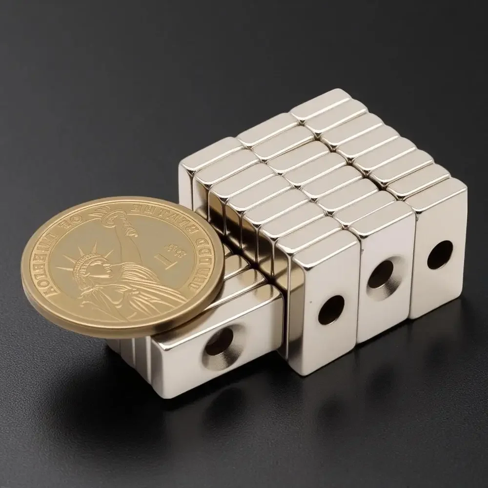 20x10x4-4mm Super Strong Magnet N35 Block With Holes Magnetic NdFeB Neodymium Magnet Powerful Disc imanes Refrigerator Magnets