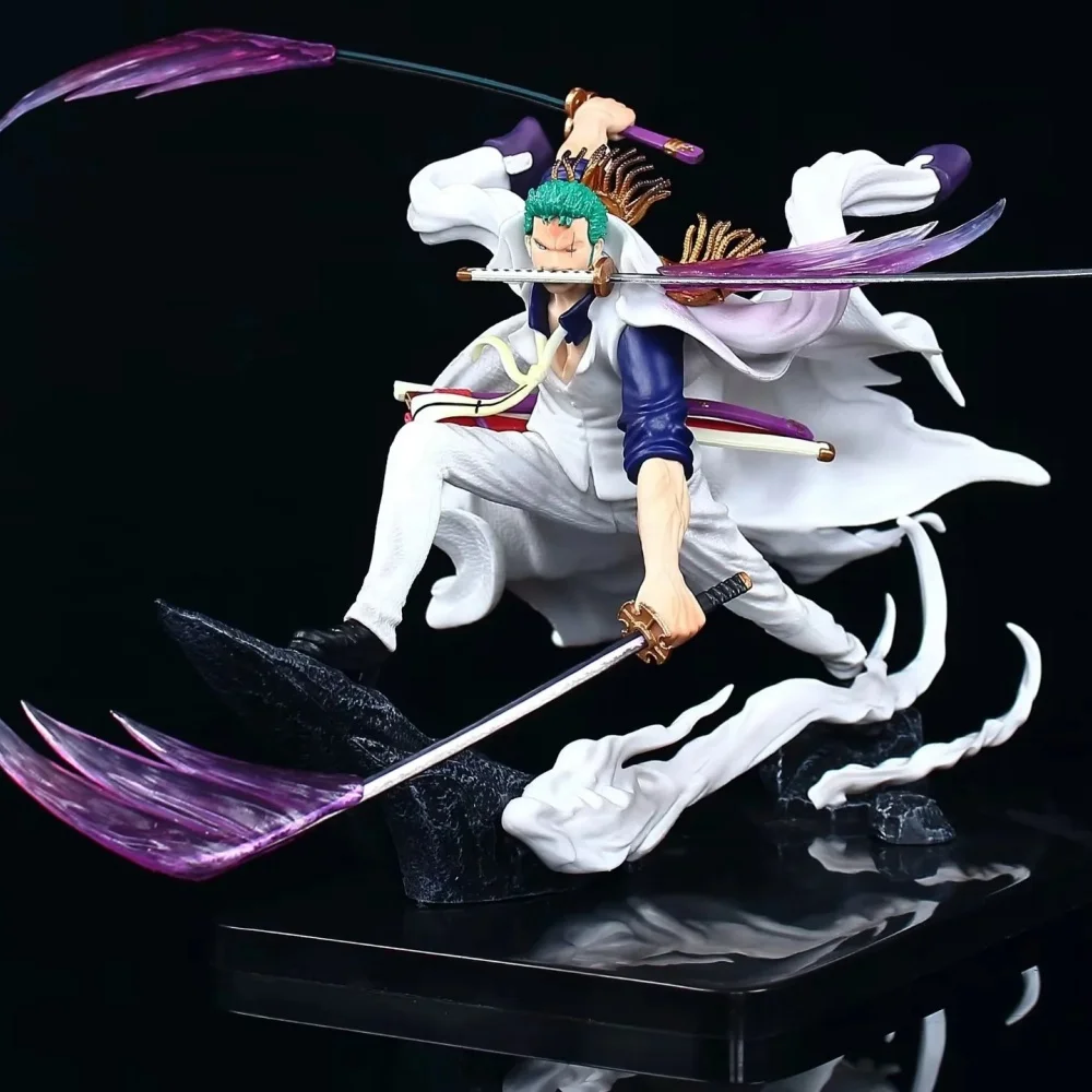 

Anime One Piece Roronoa Zoro Sanjitoryu GK Elegant PVC Action Figure Collectible Model Doll Toy 26CM