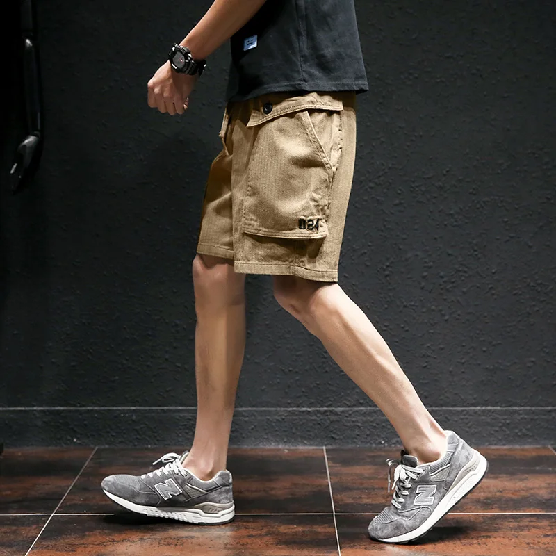 2024 Mens Military Cargo Shorts Summer Army Green Cotton Shorts Men Loose Multi-Pocket Shorts Homme Casual Bermuda Trousers