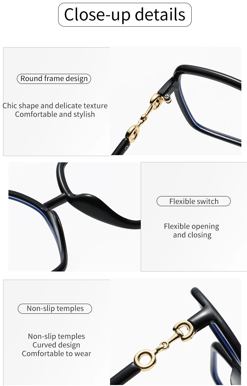 Women New Oversized Square Eyeglasses Anti Blue Myopia Glasses for Men Gafas Myopia 0 To -4.0 Plastic Myopia Glasses