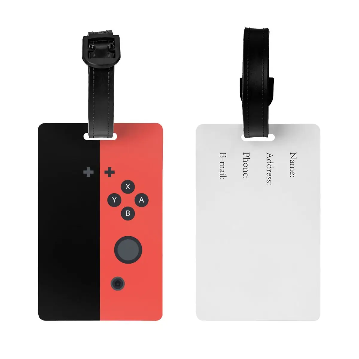 Custom Retro Video Game Controller Luggage Tag With Name Card Gamer Gift Privacy Cover ID Label for Travel Bag Suitcase