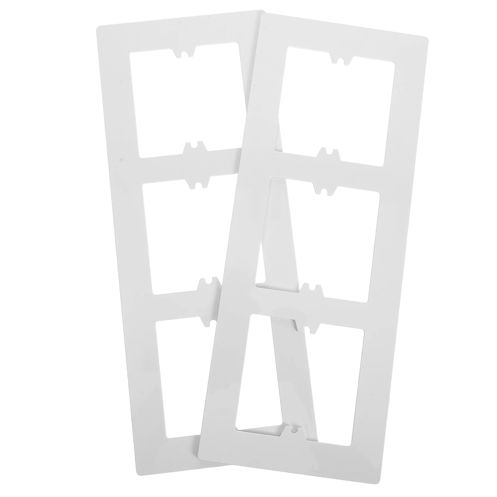 2 Pcs White Plug Socket Surround Solid Outlet Covers Switch Panel Blank Plate Electrical Rocker Wall Seamless Gaps