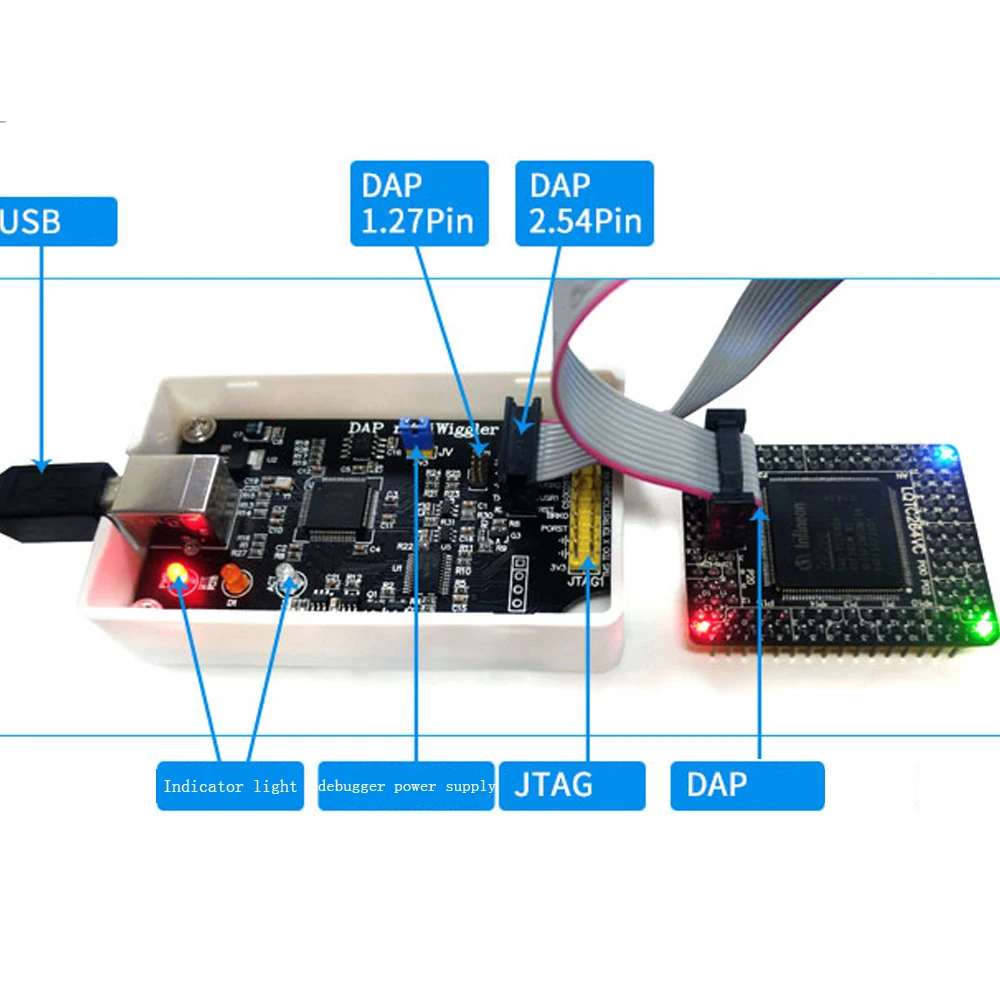 Imagem -05 - Dap-mini Wiggler Emulador e Downloader Programador Depurador Leitura e Escrita Tc264 Suporte Xc800 Xc2000 Xe166 Xmc1000 Xmc4000