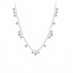 Light Luxury Tears Broken Star River Necklace Super Sparkling Zirconia Jewelry 925 Silver Collarbone Chain for Women KOFSAC