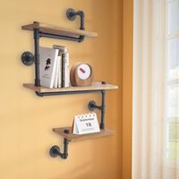 3 Tier Floating Shelf, Industrial Pipe Shelf, Wall Shelf, Solid Wood Shelf, Pipe Shelf, Metal Storage Shelves, Vintage Shelves