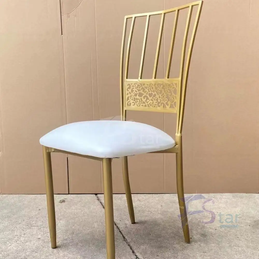 Factory Direct Sales New Design Iron Flower Back Wedding Chair