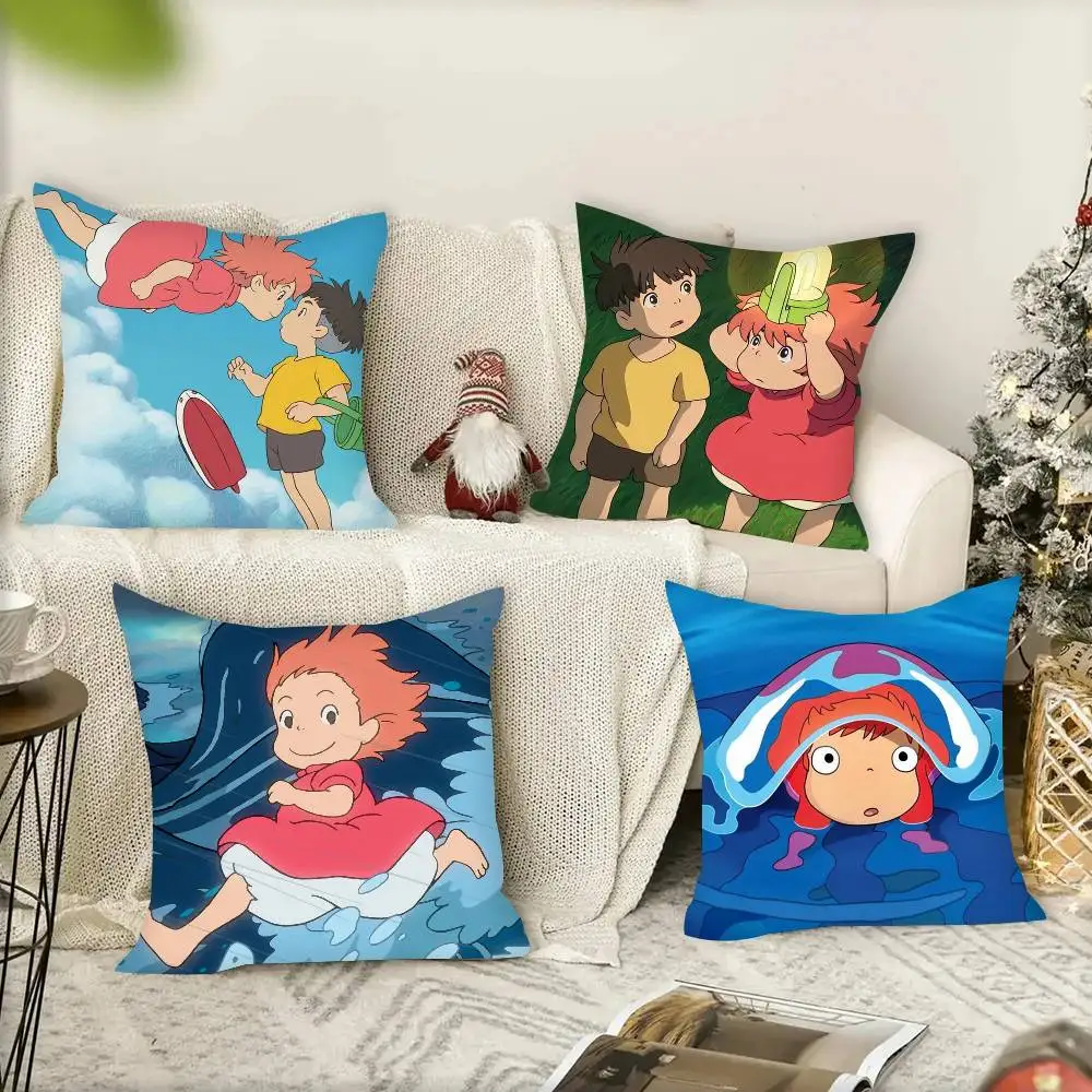 

Movie P-Ponyo anime on the cute Cliff Pillowcases cushion covers living room sofas home decor gifts