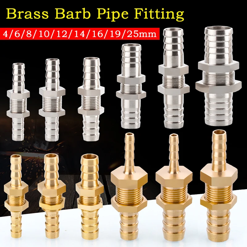 

1PCS 4mm 6mm 8mm10mm 12mm 14mm 16mm 19mm 25mm Brass Barb Pipe Fitting Connector Hose Copper Pagoda Water Tube Straight Fittings