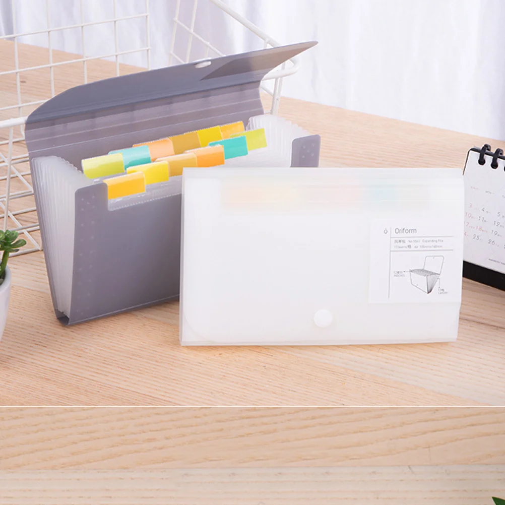 2pcs A6 File Folder 13 Grid Portable Plastic Accordion Folder For Students Teachers Office Home School Document Organizer