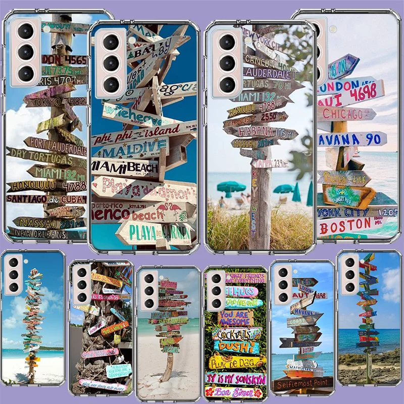 Seaside Signs For Summer Tourism Phone Case For Galaxy A14 A24 A34 A54 Samsung A02S A12 A22 A32 A42 A52 A72 A13 A33 A53 5G A03 A