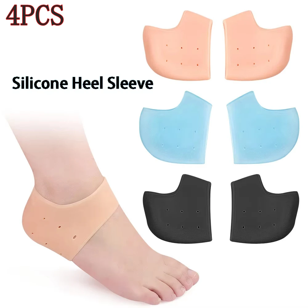 2pcs/4pcs Silicone Heel Protector Spurs Cracked Feet Plantar Fasciitis Gel Thick Heel Pad Pain Relief Foot Care Products