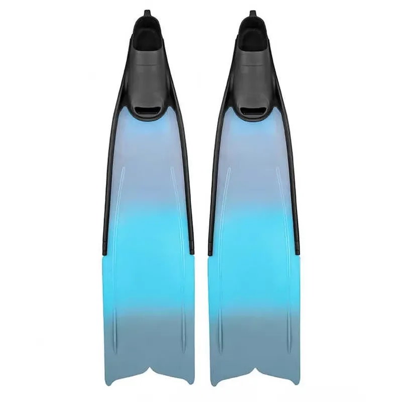 High quality gradual change color adult snorkeling free diving fin long blade professional diving open with non-slip durable