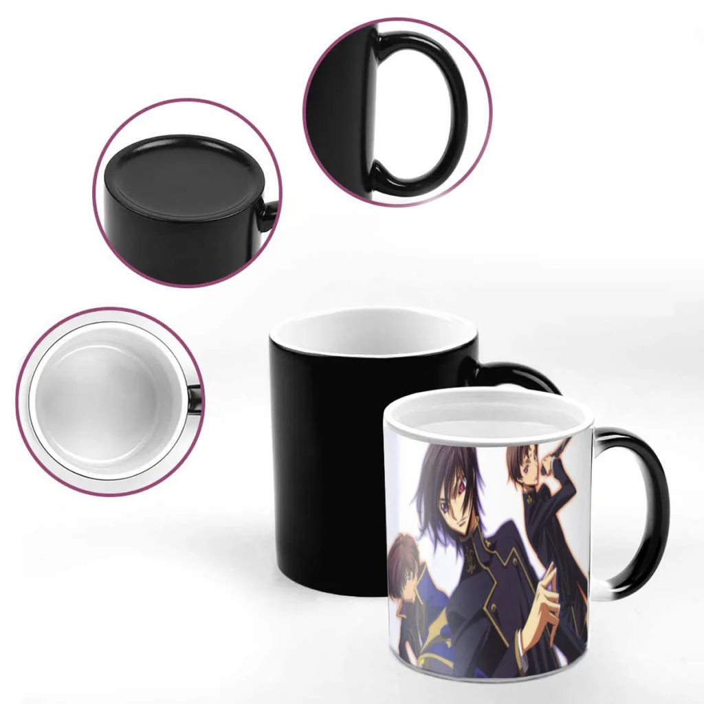 Anime Code Geass Lelouch Color Changing Mug Funny Hot Water Temperature Sensing Gradient Coffee Breakfast Tea Ceramic Cup