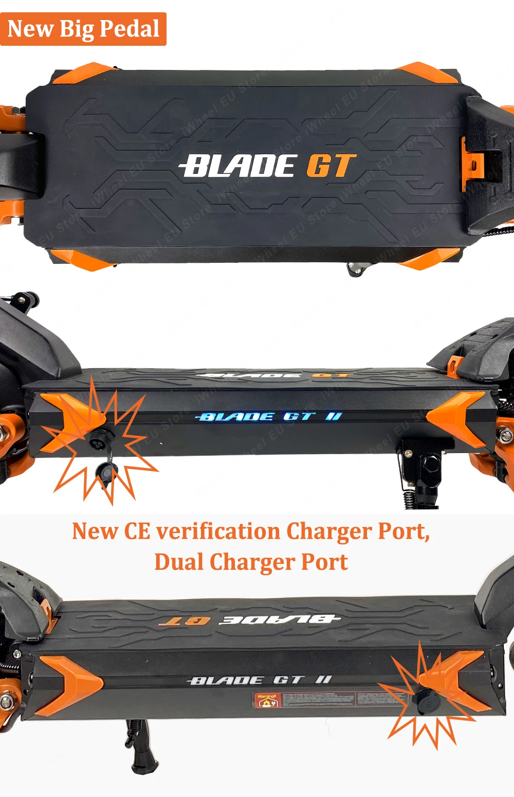 2024 Newest Original BLADE GT II 60V 26Ah Blade GT+ II 60V 35Ah TFT Display Dual Motor 1500W*2 11inch Official Blade E-Scooter