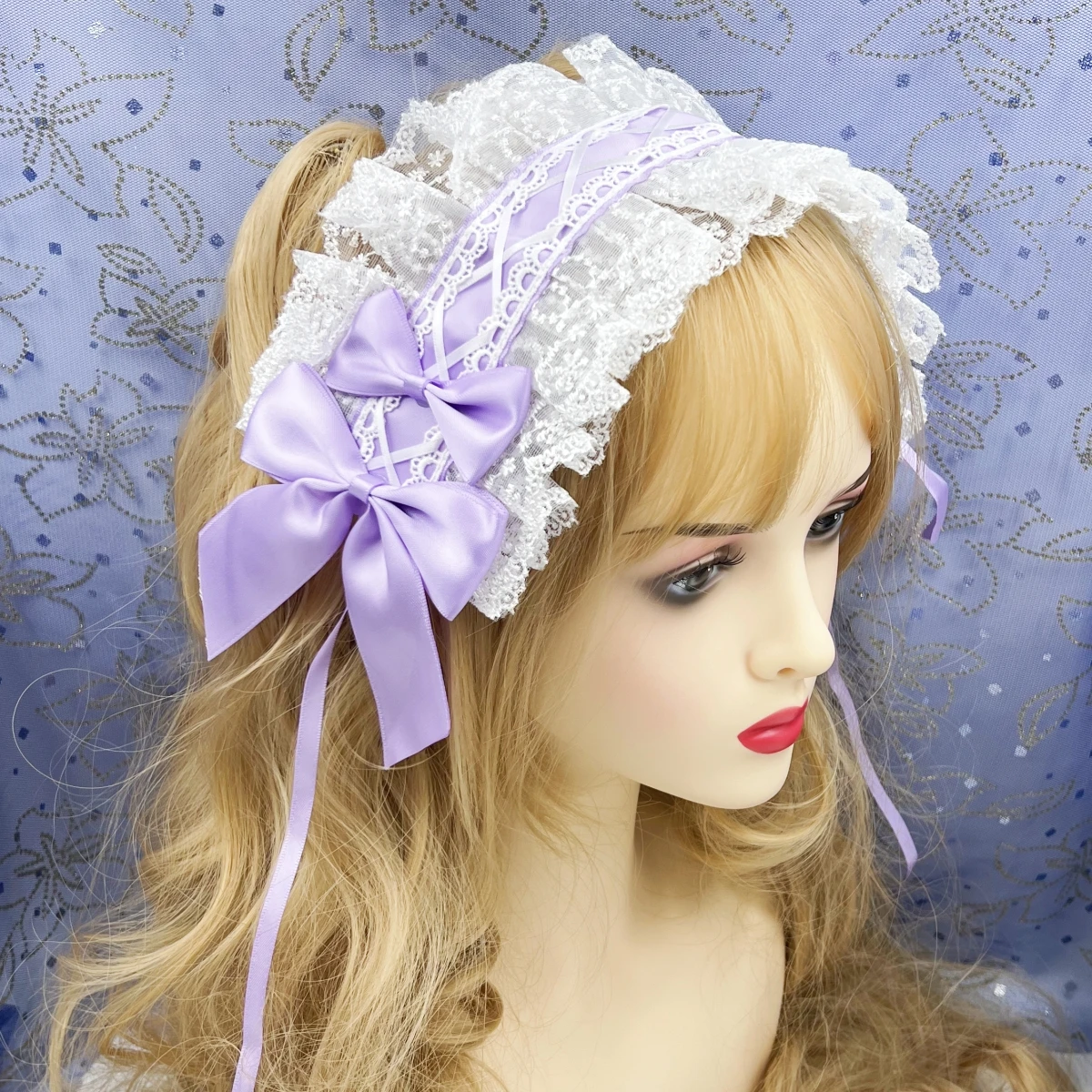Japanische Spitze, Schleifenband, Lolita-Kopfschmuck, Ohren am Kopf, Stirnband, Lolita Maid, Anime, Cosplay, Haarschmuck