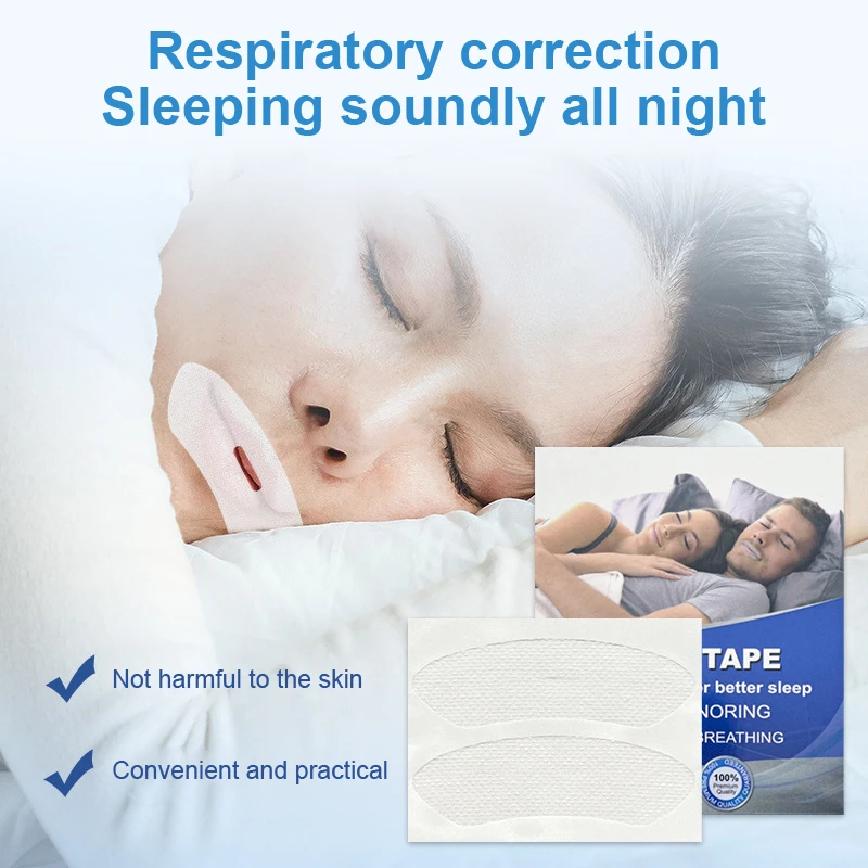 

120Pcs/PACK Anti-Snoring Stickers Night Sleep Lip Nose Breathing Improving Patch Mouth Correction Sticker Tape Wholesale