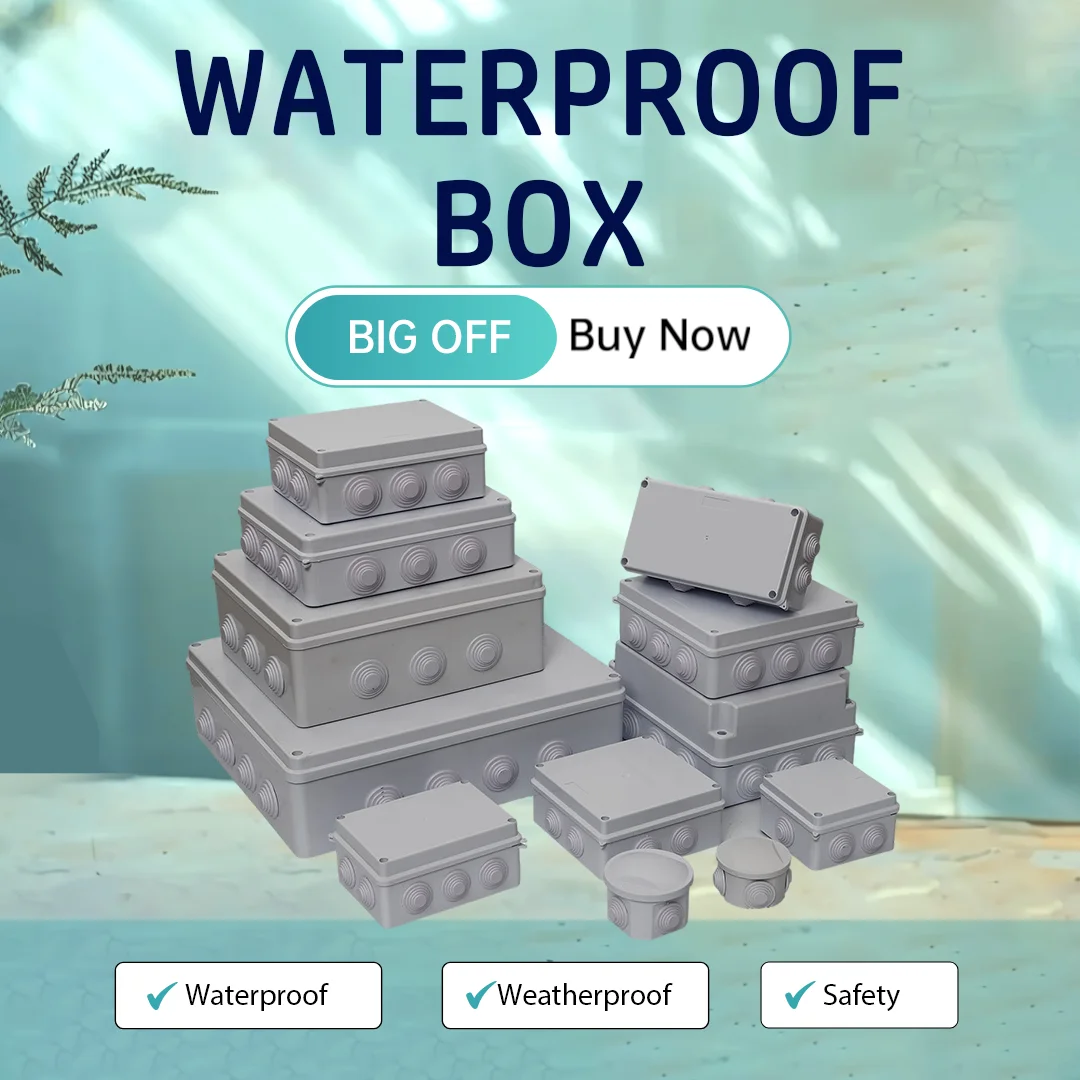 Outdoor waterproof power box ABS plastic IP65 electric control box DIY indoor wire shell connection cable branch junction box