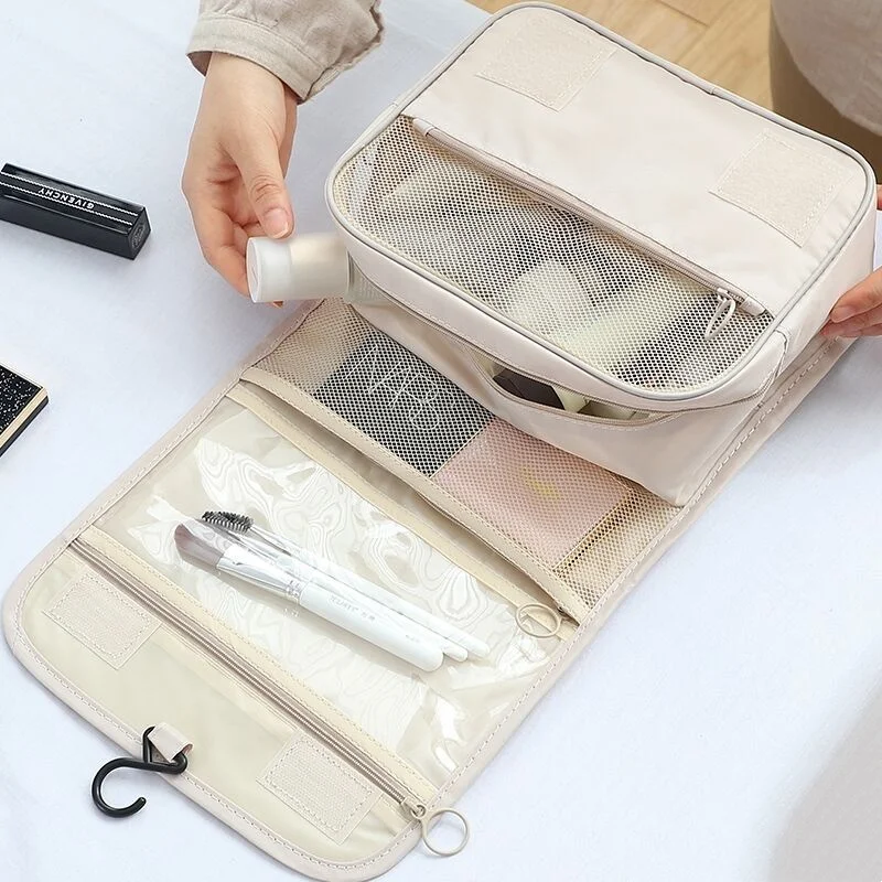 

Portable Cosmetic Bag for Women Simple Wash Bag Large Capacity Men's Cosmetic Bag Hook Travelling Storage Bag Easy to clean