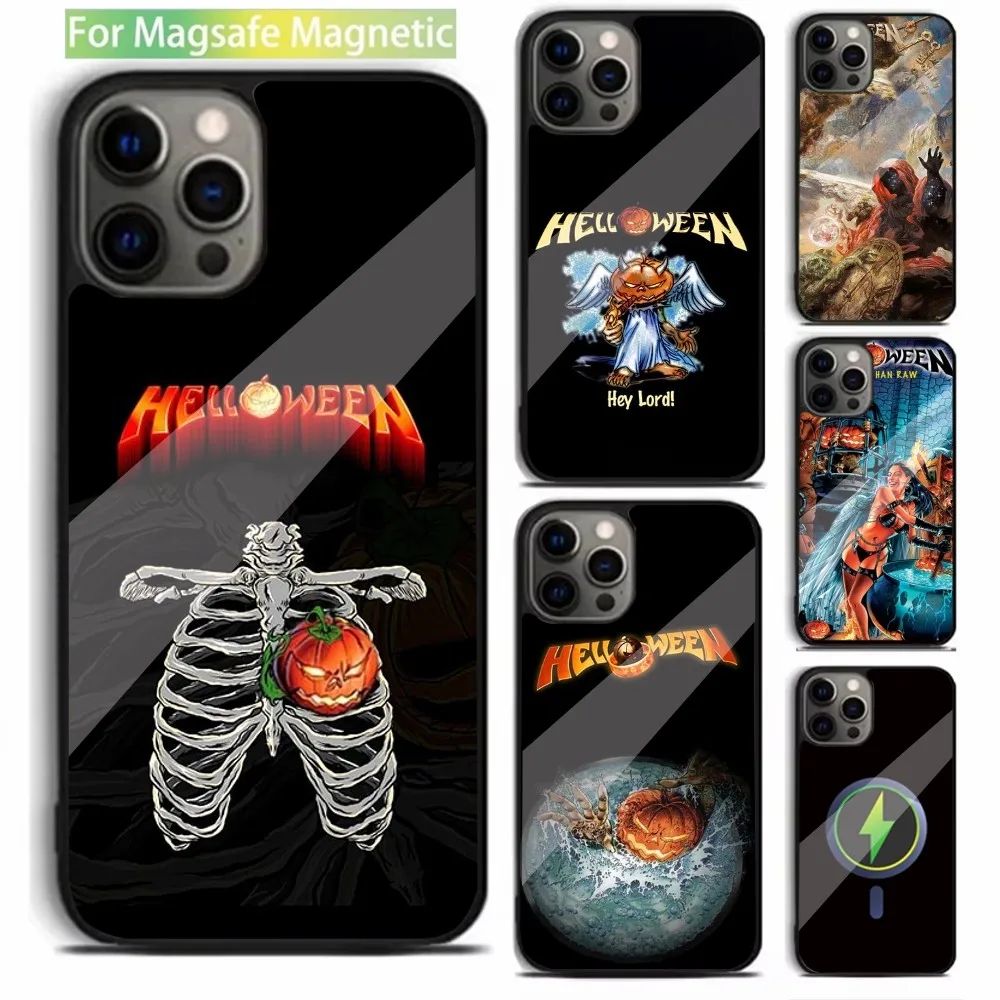

H-Helloween Band Phone Case For iPhone 15,14,13,12,11,Plus,Pro,Max Mini Magsafe Magnetic Wireless Charging
