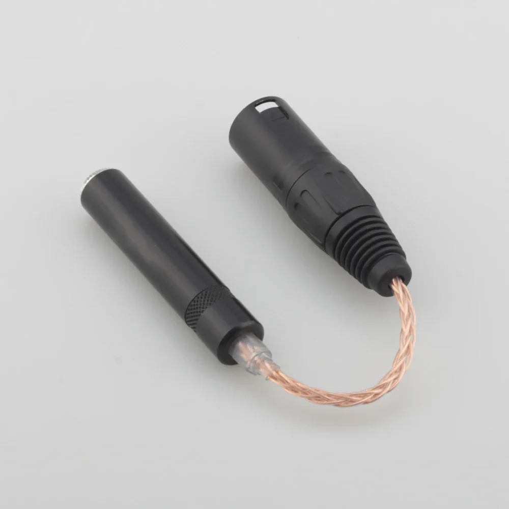 High Quality  HC028 8 cores Single Copper 4-Pin XLR Male Balanced to 6.35mm 1/4 Female Audio Adapter Cable