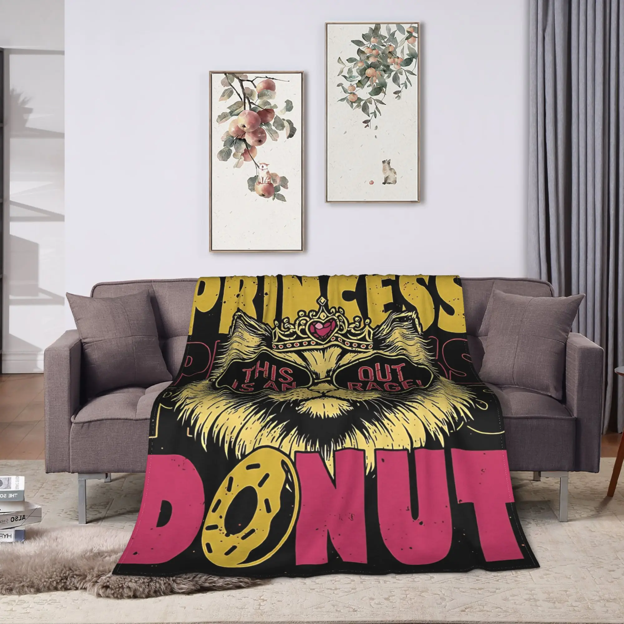 Princess Donut Dungeon Crawler Carl Blanket Warm Print Plush Bedding Throws For Couch Chair Camping Flannel Bedspread Bed Cover