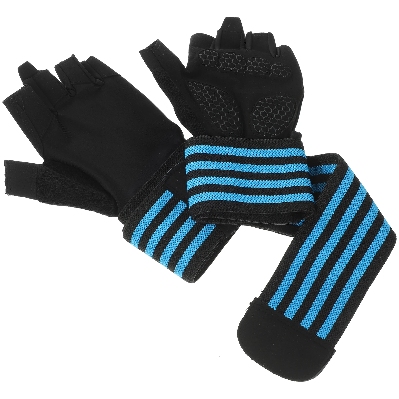 

Outdoor Sports Half finger Gloves Cycling Riding Blue M Size Non slip Shockproof Sweat proof Comfortable Glove