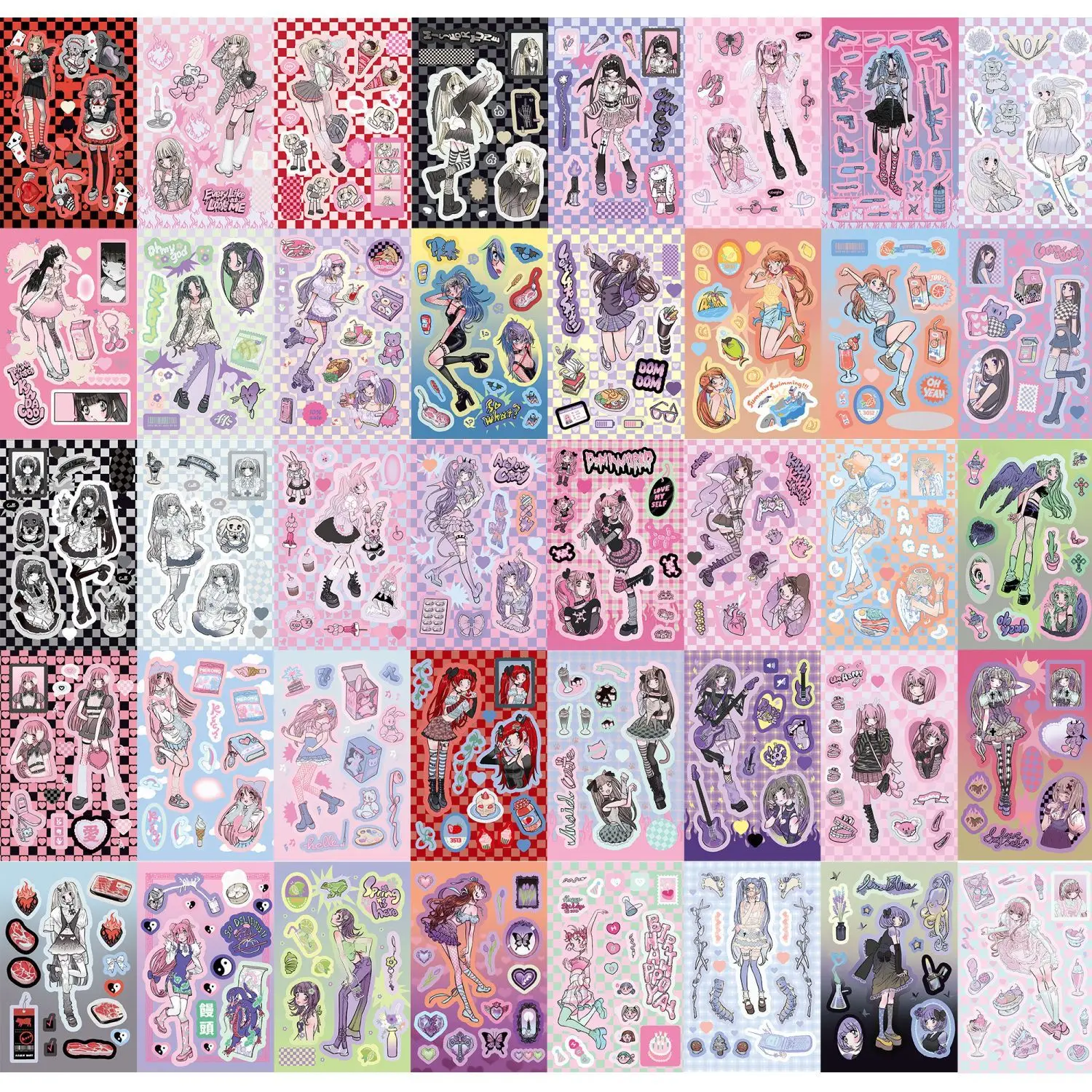 1/11/44 Pcs Domi Sticker Book 44 Sheets Of Inside Pages For Korean Characters DIY Phone Cases Instagram Account Decorations