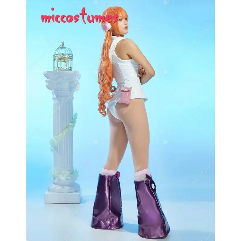 HAIKYUU Fantasia feminina de cosplay de anime Egghead Colete e calcinha branca com capuz e bolsa de cintura pulseira daae