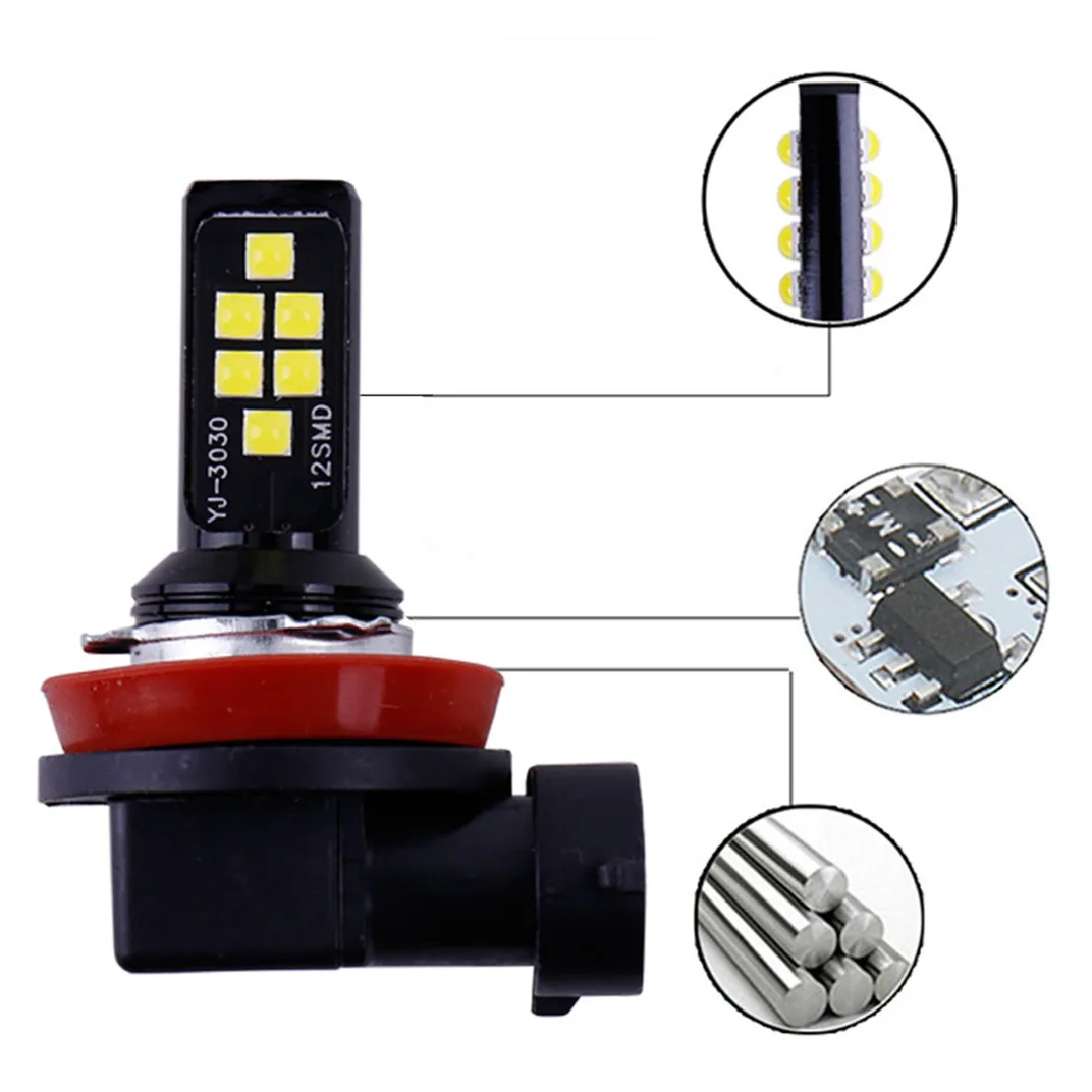 Car LED fog lights H3 881 880 H1 4014 30smd high brightness car front fog lights H11 LED headlights