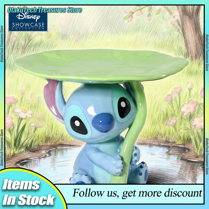 

Disney Stitch Ceramic Figurine Lotus Leaf Home Decor For Entryway Living Room Valentines Day Genuine Anime Peripheral Gift