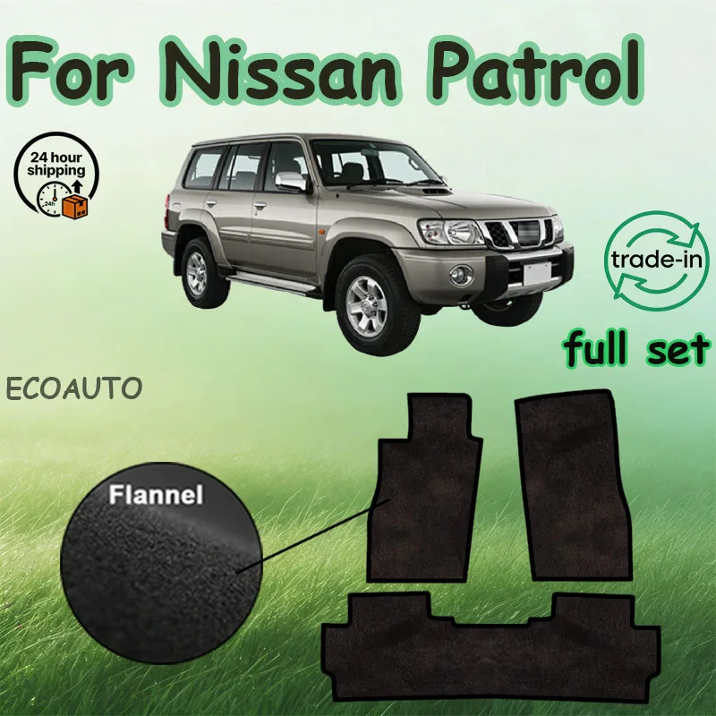 

Фланелевые автомобильные коврики для Nissan Patrol Y61 Safari 1998~2014 2000 LWB, противоскользящие, с защитой от грязи, аксессуары